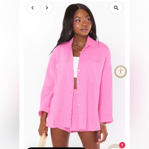 Show me your Mumu Weekday Button Up
Bubblegum Pink Gauze Shirt Size L New - Picture 2 of 10
